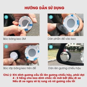 Combo 2 Gương Cầu Lồi 360 Độ Gắn Gương Chiếu Hậu Ô Tô – Gương Hình Chữ Nhật - Hình 83