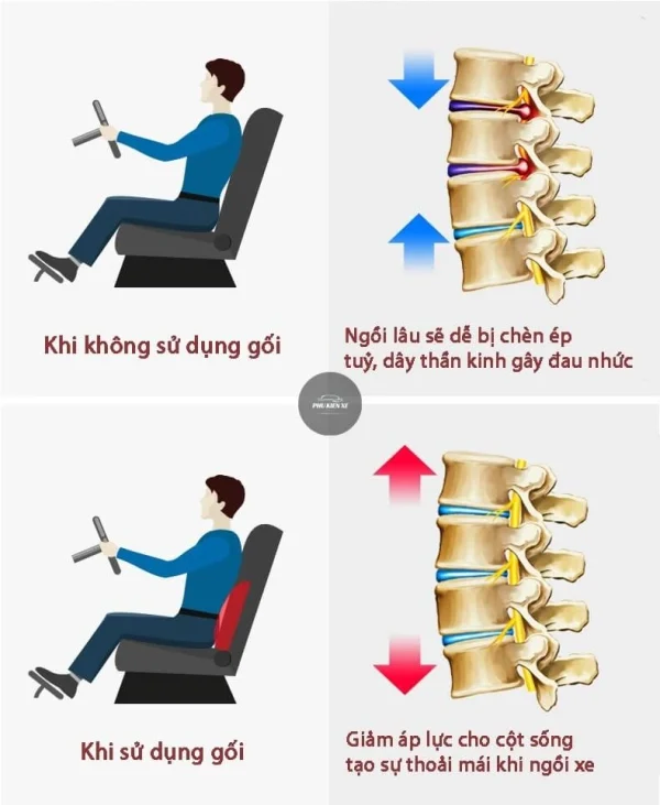 Gối tựa đầu - tựa lưng ICAROOM cao su non dành cho xe ô tô và ghế văn phòng chống đau lưng - Image 5