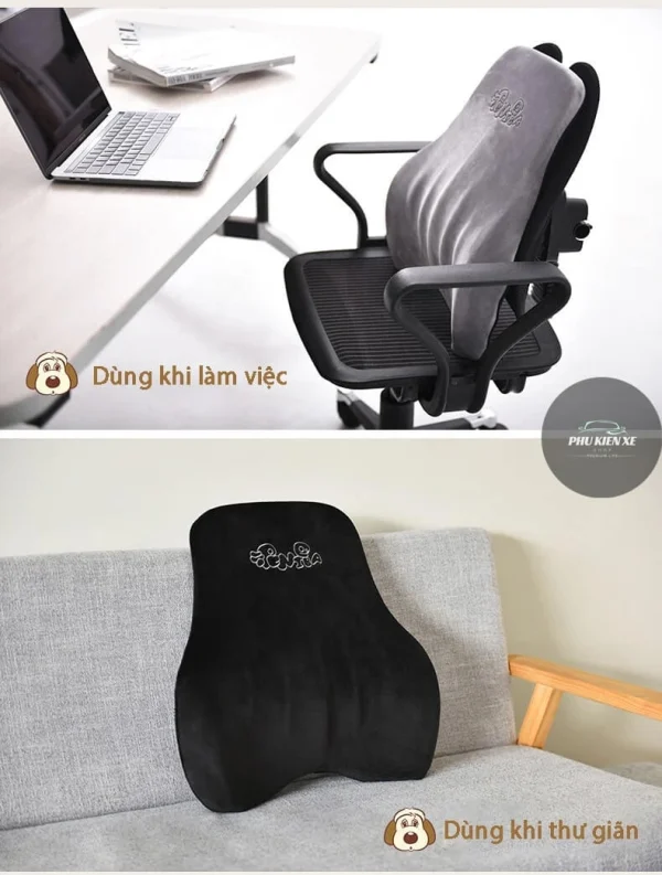 Gối tựa đầu - tựa lưng ICAROOM cao su non dành cho xe ô tô và ghế văn phòng chống đau lưng - Image 7