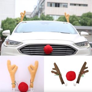 Cặp Sừng Tuần Lộc Ô Tô Và Mũi Đỏ Trang Trí Xe Hơi – Sừng Hươu Trang Trí Xe Hơi & Mũi Tuần Lộc Giáng Sinh – Sừng đỏ - Hình 43