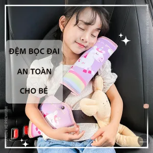 [HCM] Đệm Bọc Dây Đai Ô Tô An Toàn Cho Bé Hoạ Tiết Dễ Thương Chất Liệu Mềm Mại Bảo Vệ Cổ Và Bụng