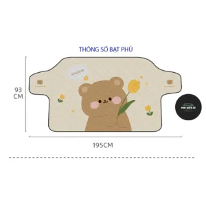 Tấm bạt che chắn nắng ngoài kính lái ô tô 3 Lớp – chống nóng cách nhiệt cho xe oto – Rèm Che Nắng ô tô – Bạt Gấu Nâu - Hình 70