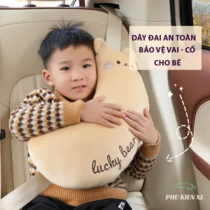 Gối Tựa Đầu Gắn Dây An Toàn Cho Bé Lucky Bear – Sweet Bunny Dễ Thương – Bảo vệ Vai và Cổ Bé Khi Ngồi Xe Ô Tô - Hình 44