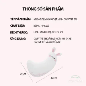 Gối Tựa Đầu Gắn Dây An Toàn Cho Bé Lucky Bear – Sweet Bunny Dễ Thương – Bảo vệ Vai và Cổ Bé Khi Ngồi Xe Ô Tô - Hình 1
