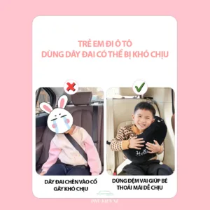 Gối Tựa Đầu Gắn Dây An Toàn Cho Bé Lucky Bear – Sweet Bunny Dễ Thương – Bảo vệ Vai và Cổ Bé Khi Ngồi Xe Ô Tô - Hình 61