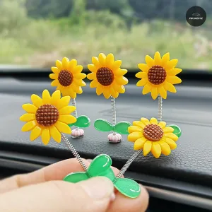 Set 5 Hoa Hướng Dương Dễ Thương Trang Trí Taplo Xe Ô Tô - Hình 7