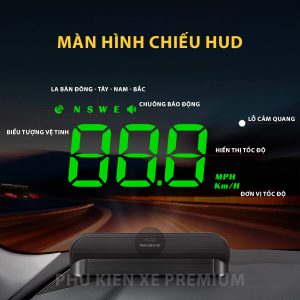HUD Màn Hiển Thị Tốc Độ Chạy Xe Ô Tô - OBD Hiển Thị Bản M1 Định Vị Cảnh Báo Tốc Độ