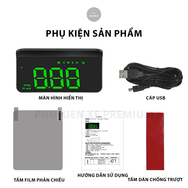 HUD Màn Hiển Thị Tốc Độ Chạy Xe Ô Tô - OBD Hiển Thị Bản M1 Định Vị Cảnh Báo Tốc Độ - Image 9