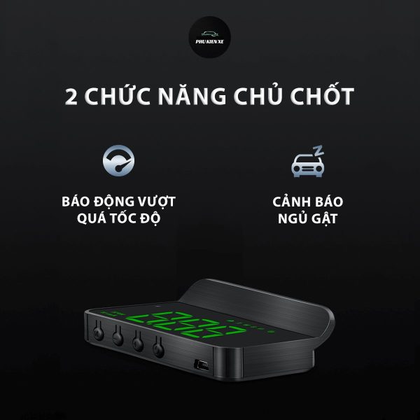 HUD Màn Hiển Thị Tốc Độ Chạy Xe Ô Tô - OBD Hiển Thị Bản M1 Định Vị Cảnh Báo Tốc Độ - Image 5