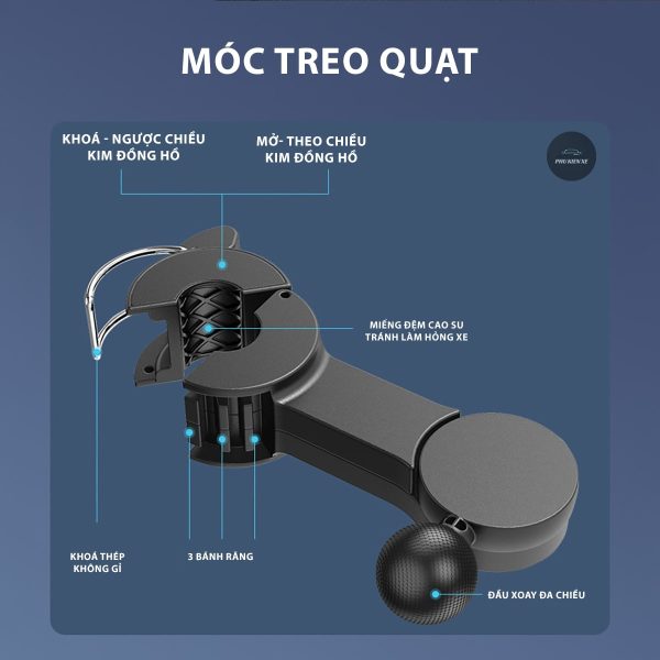 Quạt Đôi Treo Xe Ô Tô Dùng Nguồn USB - Hai Quạt Hoạt Động Độc Lập - Quạt Làm Mát Xe Hơi - Image 4