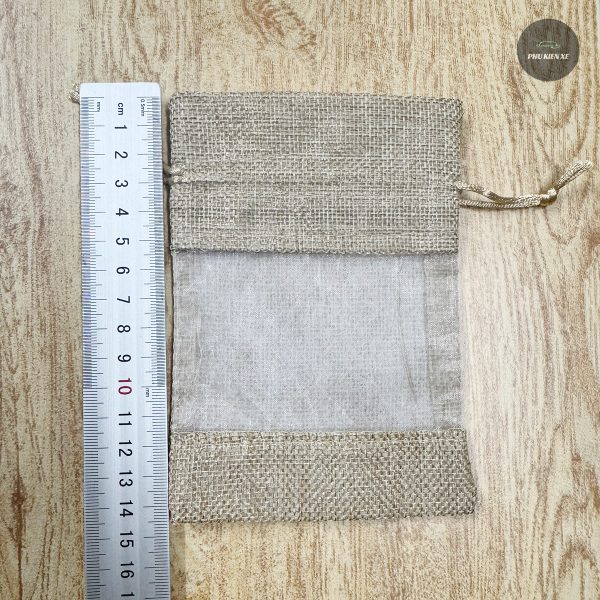 Túi Vải Đay Có Cửa Sổ - Túi Đựng Hạt Cafe - Quà Tặng Nhỏ Xinh - Túi Vải Bố Lanh Dây Rút - Image 5