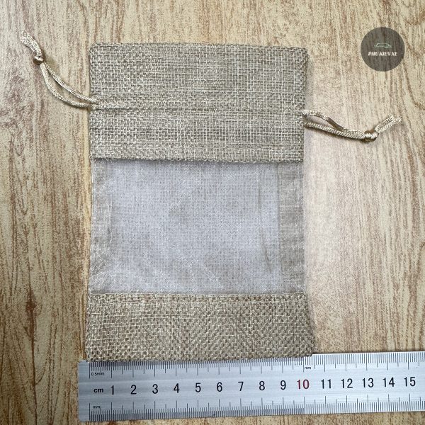 Túi Vải Đay Có Cửa Sổ - Túi Đựng Hạt Cafe - Quà Tặng Nhỏ Xinh - Túi Vải Bố Lanh Dây Rút - Image 6